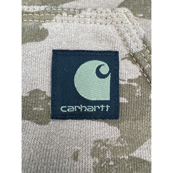 Carhartt Tan Loose Fit Spell Out Camoflage Midweight Logo Hoodie Men’s Medium - Picture 6 of 7
